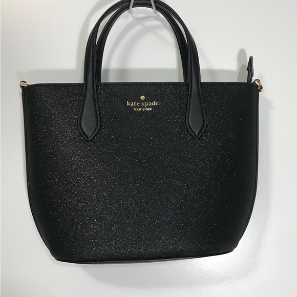 Kate Spade New York Black Glimmer Small Satchel Crossbody Tote NWOT